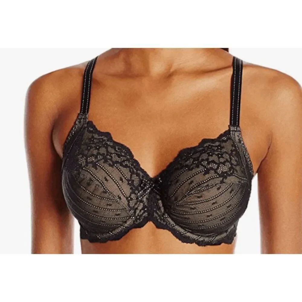 Chantelle black lace Rive Gauche Full Coverage Unlined Bra 3281 size 38DDD